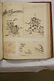 Album of Sketches and Drawings, Unidentified artist, Album; ink and color on paper, Japan