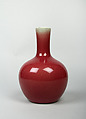 Bottle, Porcelain with red glaze, China