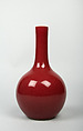 Bottle, Porcelain with red glaze, China