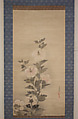 White Hollyhocks, In the Style of Tawaraya Sōtatsu (Japanese, ca. 1570–ca. 1640), Hanging scroll; ink and color on paper, Japan