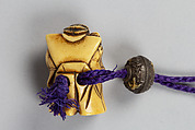 Case (Inrō) with Design of Court Lady in Boat with Drum (obverse);  Geese Taking Flight (reverse), Shibayama Shokasai (Japanese), Lacquer, kinji, gold hiramakie, kirigane, nashiji, metal, ivory, raden inlay; Interior: nashiji and fudame, Japan