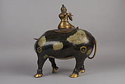 Herdboy with water buffalo, Cloisonné enamel, gilt copper alloy, China