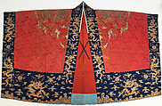 Daoist priest’s ritual robe with dragons, Silk and metal thread embroidery on silk satin, China