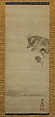 Tanuki (Racoon  Dog) Viewing Its Reflection in Water, Kawanabe Kyōsai 河鍋暁斎 (Japanese, 1831–1889), Hanging scroll; ink on silk, Japan