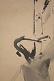 Crested Bird on Stump of Plum Tree, Attributed to Kano Naonobu (Japanese, 1607–1650), Hanging scroll; ink on paper, Japan