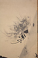 Crested Bird on Stump of Plum Tree, Attributed to Kano Naonobu (Japanese, 1607–1650), Hanging scroll; ink on paper, Japan