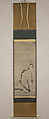 Hōtei Pointing to the Moon, Attributed to Shinno Noami (1397–1471), Hanging scroll; ink on paper, Japan