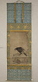 Crow on a Rock, After Sesson Shūkei (ca. 1504–ca. 1589), Hanging scroll; ink on paper, Japan