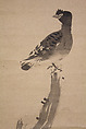 Bird on Tree (Haha-chō), Attributed to Shūkō (Japanese, active 1504–20), Hanging scroll; ink on paper, Japan