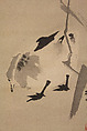 Geese and Reeds, Kano Sosen Narinobu (Japanese, 1813–1897), Diptych of hanging scrolls; ink on silk, Japan