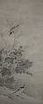 Birds and Flowers, Attributed to Kano Yukinobu 狩野之信 (Japanese, ca. 1513–1575), Diptych of hanging scrolls; ink on paper, Japan