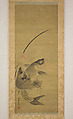 Fish and Lotus, Attributed to Kano Yasunobu (Japanese, 1614–1685), Hanging scroll; ink and color on silk, Japan