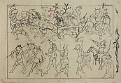 Preliminary Drawings of Demons, Kawanabe Kyōsai 河鍋暁斎 Japanese, Wash drawing; ink on paper, Japan