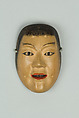 Netsuke: Miniature Noh Mask of Dai Doji, Wood, carved and painted, Japan