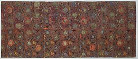Panel with floral scrolls, Silk and metal thread lampas, China