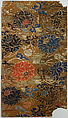 Textile fragment with lotus scrolls, Silk satin brocaded with silk and metal thread, China