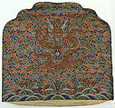 Cushion cover with dragon amid clouds, Silk lampas, metal thread, China