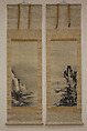 Landscapes of Autumn and Winter, Spurious seal of Tenshō Shūbun (Japanese, active 1414–before 1463), Diptych of hanging scrolls; ink and color on paper, Japan