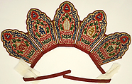 Buddhist headdress, Silk embroidery on silk gauze, China