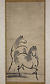 Two Horses, Attributed to Unkoku Tōetsu (Japanese, active second half 17th century), Hanging scroll; ink on paper, Japan