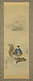 Urashima Tarō Riding on a Tortoise, Kawanabe Kyōsai 河鍋暁斎 (Japanese, 1831–1889), Hanging scroll; ink and color on silk, Japan