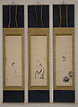Swallow, Kano Tsunenobu (Japanese, 1636–1713), One of a triptych of hanging scrolls; ink and color on paper, Japan