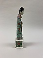 Figure of He Xiangu, one of the Eight Immortals, Biscuit with polychrome enamels (Jingdezhen ware), China
