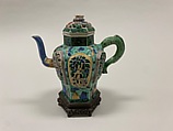 Wine pot, Porcelain painted in polychrome enamels over the biscuit (Jingdezhen ware), China