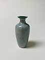 Minature vase, Porcelain with green and crackled grey glaze (Jingdezhen ware), China