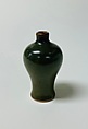 Miniature meiping vase, Porcelain with crackled green glaze (Jingdezhen ware), China