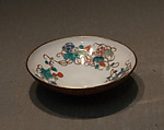 Saucer with Floral Design and Basketry Exterior, Zōshuntei Sanpo (brand name used 1841–78) Japanese, Porcelain painted with polychrome enamels over a transparent glaze; basketry exterior (Arita ware, product of Hisatomi Yojibei), Japan