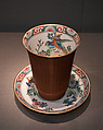 Cup with Bird-and-Flower Design and Basketry Exterior, Zōshuntei Sanpo (brand name used 1841–78), Porcelain with overglaze polychrome enamels, fine basketwork exterior (Arita ware, product of Hisatomi Yojibei), Japan