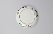 Dish with Rooster, Hen, and Chickens, Porcelain painted with colored enamel over transparent glaze (Jingdezhen ware), China