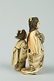 Geisha and Attendant, Ivory, Japan