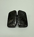 Tobacco Box, Hammered iron with relief inlay in silver, gold and shibuichi, Japan