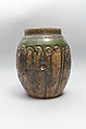 Large Pear-Shaped Jar, Pottery decorated at the neck in polychrome enamels (Seto ware), Japan