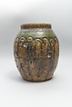 Large Pear-Shaped Jar, Pottery decorated at the neck in polychrome enamels (Seto ware), Japan