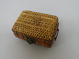 Box with Hinged Cover, Bamboo, metal, brocade lining, Japan