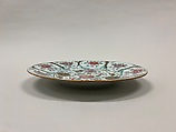 Plate with flowers, Porcelain painted in overglaze polychrome enamels (Jingdezhen ware), China