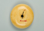 Netsuke of Cranes in a Lotus Pond, Ivory with metal disc, Japan