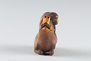 Netsuke of Monkey Attacking a Boar, Ivory-stained brown, Japan