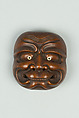 Netsuke of Noh Mask, Wood, Japan