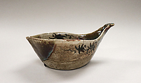 Bowl in the Shape of a Ladle, Shunzan Japanese, Seto ware, Oribe Revival type; glazed stoneware, Japan