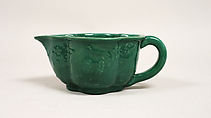 Pitcher, Pottery moulded with design of paste and covered with glaze (Banko ware), Japan