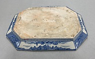 Large Octagonal Plate, White porcelain decorated with blue under the glaze (Kameyama ware), Japan