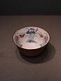 Cup with Butterflies-and-Iris Design and Basketry Exterior, Zōshuntei Sanpo (brand name used 1841–78), Porcelain with overglaze polychrome enamels, fine basketwork exterior (Arita ware, product of Hisatomi Yojibei), Japan