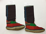 Ensemble, (a–c, e, f) silk, cotton, wool
(d) cotton, wool, clay, Tibet