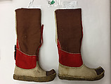 Ensemble, (a) wool
(b, c) cotton, wool, leather
(d) wool, silk
(e) linen, Tibet