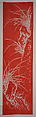 Orchids, Kuang Xü (Chinese, 1874–1909), Hanging scroll of polychrome woodblock print; ink and color on paper, China