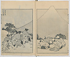 One Hundred Views of Mount Fuji (Fugaku hyakkei, nihen) 富嶽百景二編, Katsushika Hokusai 葛飾北斎 (Japanese, Tokyo (Edo) 1760–1849 Tokyo (Edo)), Woodblock print (first and second volumes with 100 pages of illustrations); ink and color on paper, Japan